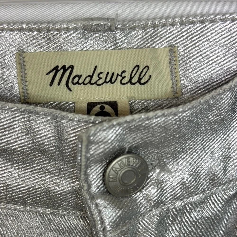 Madewell 90s Straight Jeans Size 29 Silver Metallic Women’s High Rise‎